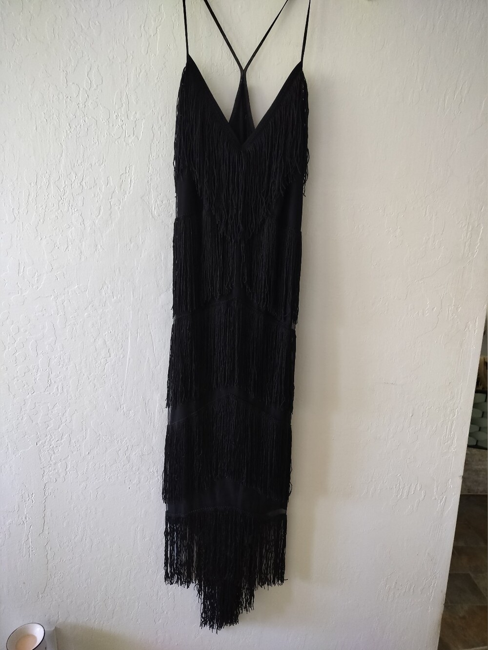 ASOS Black Fringe Flapper Dress - 1920s Gatsby Inspired - Size 10